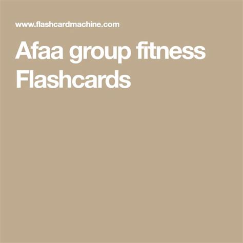 quizlet afaa group fitness