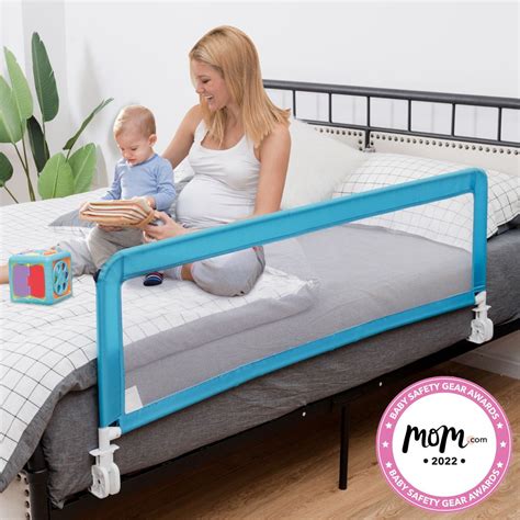 Sturdy 59-Inch Adjustable Folding Baby Bed Rail Guard W/ Safety Strap ...