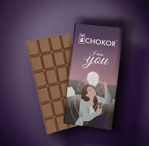 CHOKOR I Miss You Boy - Blueberry Flavoured Chocolate Bar