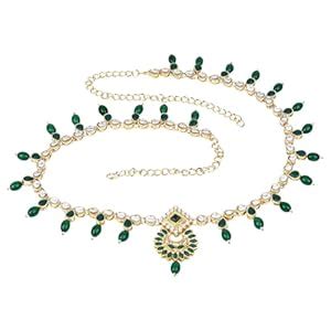 Buy I Jewels Gold Plated Traditional Ethnic Kundan & Stone Adjustable ...