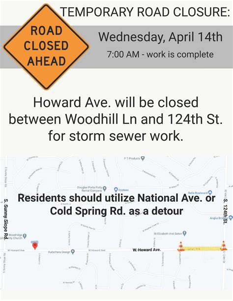 News Flash • Road Closure - Howard Ave. - 4/14