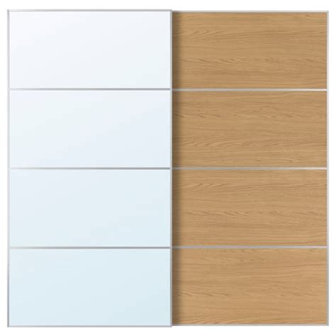 AULI / MEHAMN pair of sliding doors, aluminium mirror glass/double ...