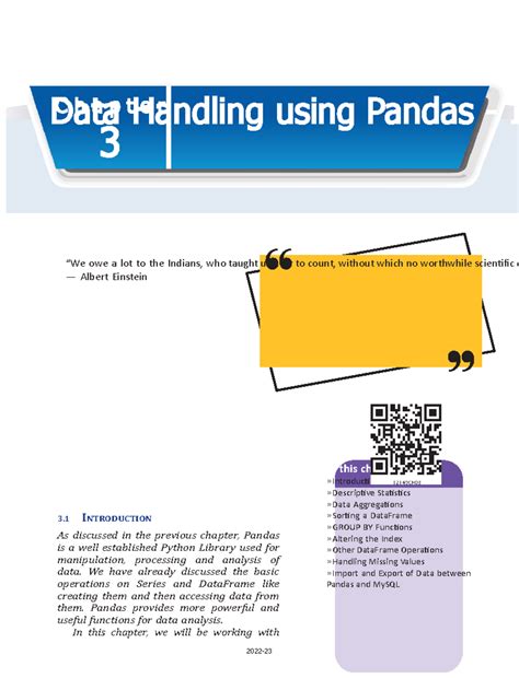 Pandas-leip103 - pandas notes - 2022- C h a p t e r 3 Data Handling ...