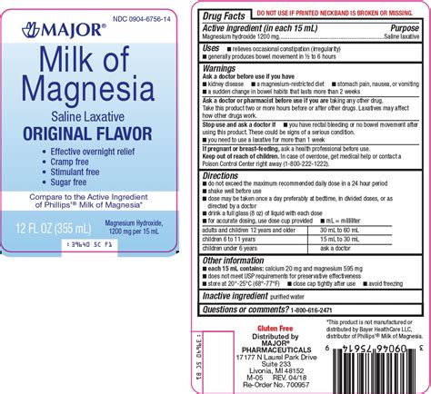 NDC 0904-6756 Milk Of Magnesia Suspension Oral