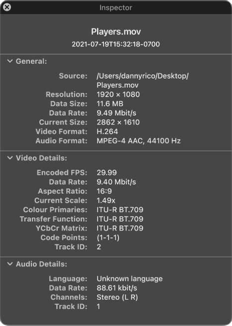 View information about a media file in QuickTime Player on Mac - Apple ...