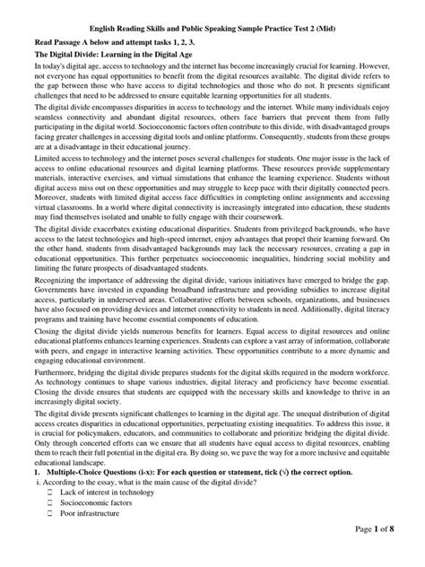 Image result for Reading Test Examples