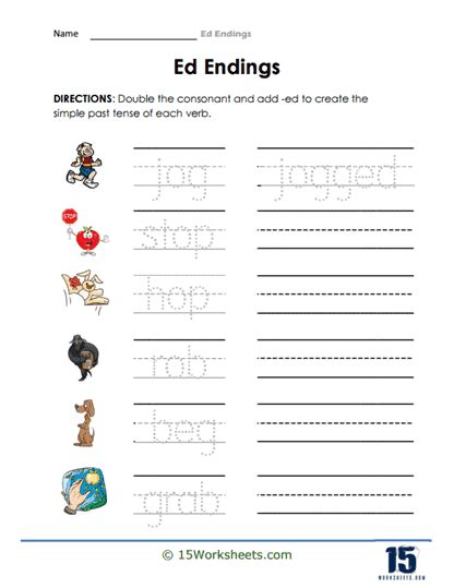 Image result for Past Tense Ed Worksheet