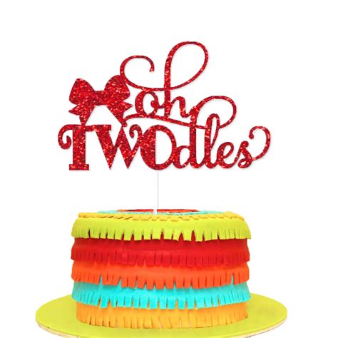 Buy Oh TWOdles Cake Topper, Cute Second Birthday Cake Topper, Bow Cake ...