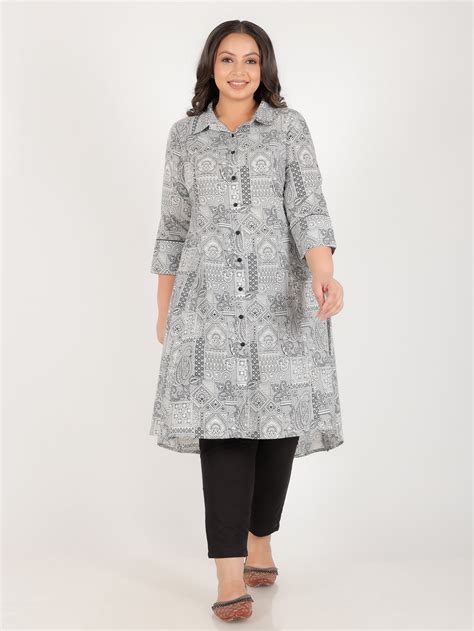Buy Black Patchwork High Low Soft Cotton Kurta Set TP1454T | Aramya