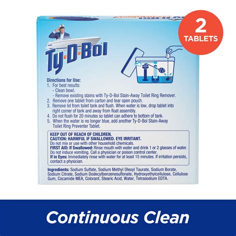 Ty-D-Bol Stain Away Toilet Ring Preventer Tablet - Ty-D-Bol Toilet Bowl ...