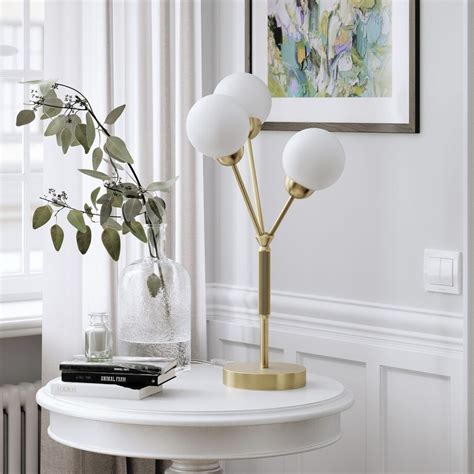 Stojąca lampka złota biała Some kule szklane do sypialni | home&you