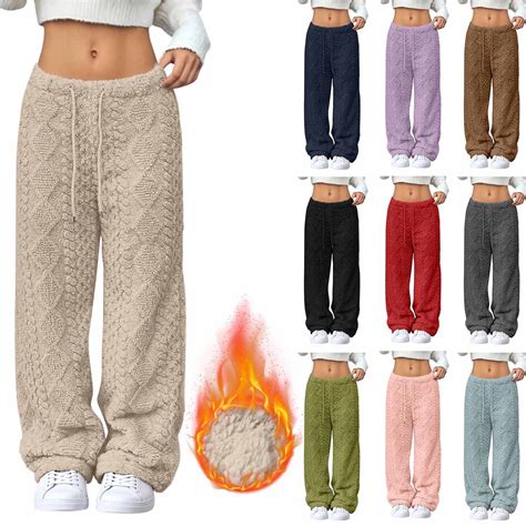Ashirexll High Waisted Pants for Women Winter Pants Warm Fleece Lined ...