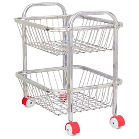 NAJAMA MALL Stainless Steel 2 Tier Vegetable and Fruit Trolley Rack ...