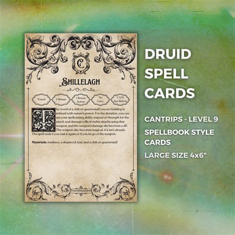 Dnd 5E Druid Spell Cards at Emily Marsh blog
