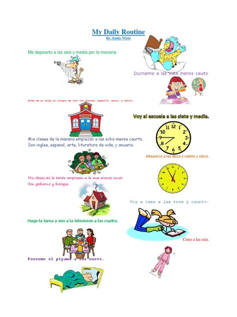 Image result for Spanish Daily Routine