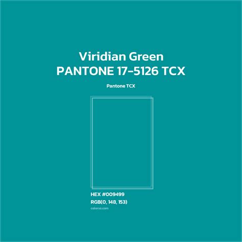 About PANTONE 17-5126 TCX - Viridian Green Color - Color codes ...
