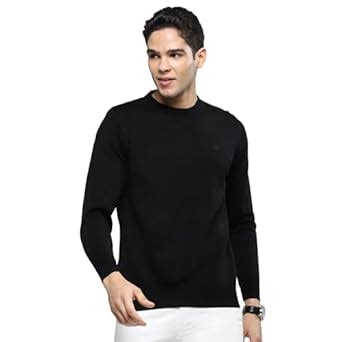 CLOAK & DECKER Mens Solid Black Mock Neck Full Sleeves Pullover ...