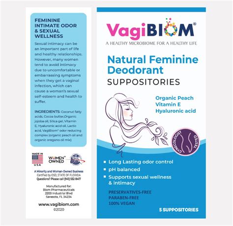 Buy Natural Feminine Deodorant Suppositories - 5 Suppositories, by Biom ...