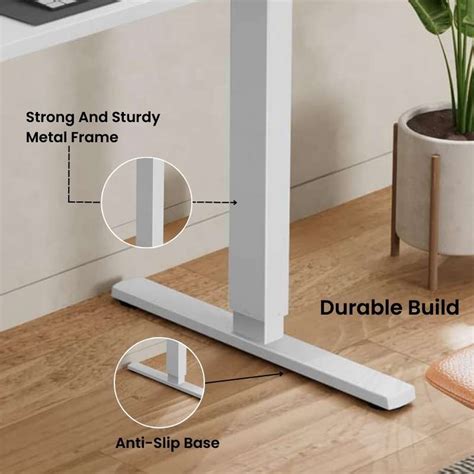 Quantum rise live edge height adjustable desk with white legs