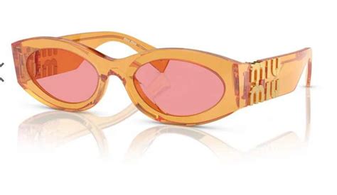 Miu Miu Brown And Gold Aviators Sunglasses