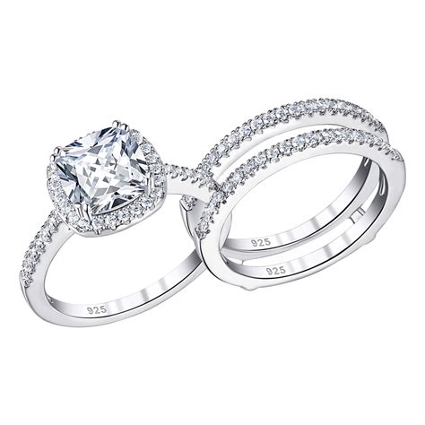 Newshe 2.66CT Wedding Engagement Rings Set for Women 925 Sterling ...