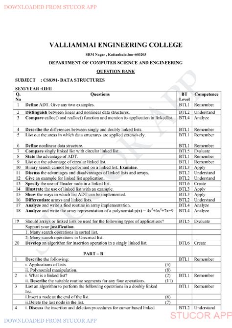 Ds question bank - 3 Assess the difference between double ended queue ...