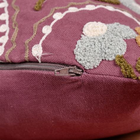 Tufted Blossoms Art Deco Purple Cushion Cover 40x40cm Online - Premium ...