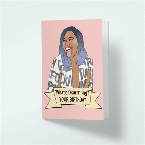 Buy Cardi B Okurrr Birthday Card | Funny Pop Culture Happy Birthday ...
