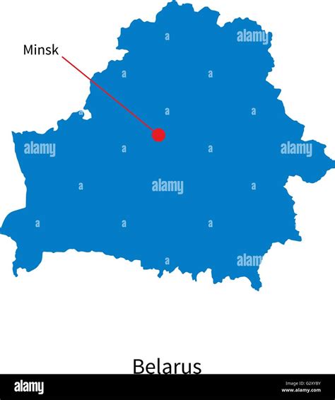 Detailed vector map of Belarus and capital city Minsk Stock Vector Image & Art - Alamy