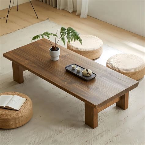 Amazon.com: Japanese Floor Table Modern Minimalist Solid Wood Coffee ...