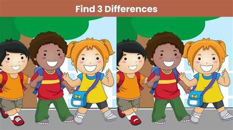 Only the most attentive eyes can find 3 differences between the kids ...