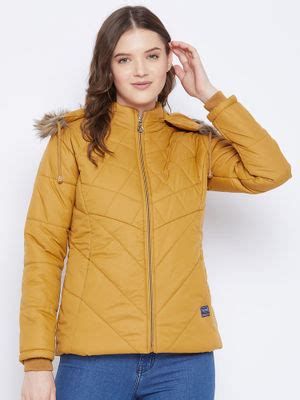 Buy Vero Amore Women's Mustard Winter Wear Full Sleeve Solid Parka ...