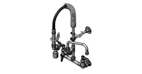 T and S Brass MPY-8WLN-08 Mini PRU 8" Wall Mount Faucet with B-0107-C ...