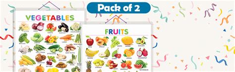Fruits and Vegetables Educational Charts for Kids