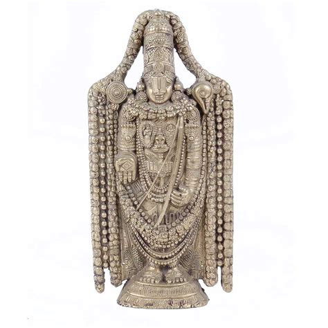 Handmade Antique Brass Tirupati Balaji Idol Lord Venkateswara Statue