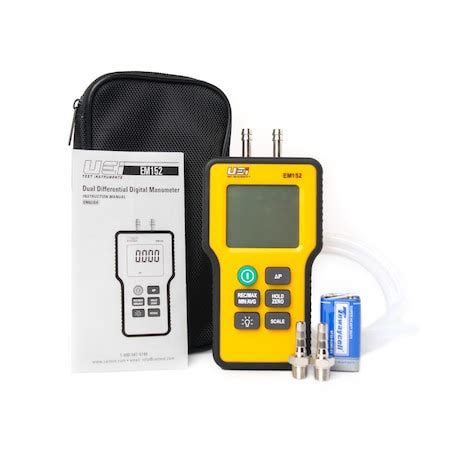 Uei Test Instruments Dual Differential Input Manometer, 9V EM152 | Zoro