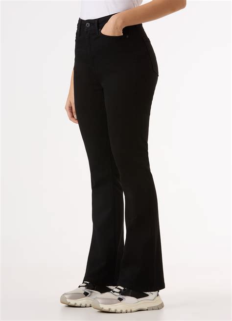 Women Black High Rise Flared Leg Powerflex Jeans | Pepe Jeans India