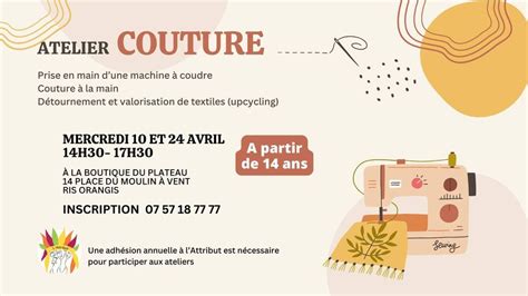 Atelier couture à la boutique du Plateau - Ris Orangis, 14 Place du ...