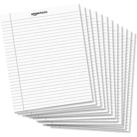 Amazon Basics Wide Ruled 10.5x8.5 - Inch 50-Sheet Lined Writing Note ...