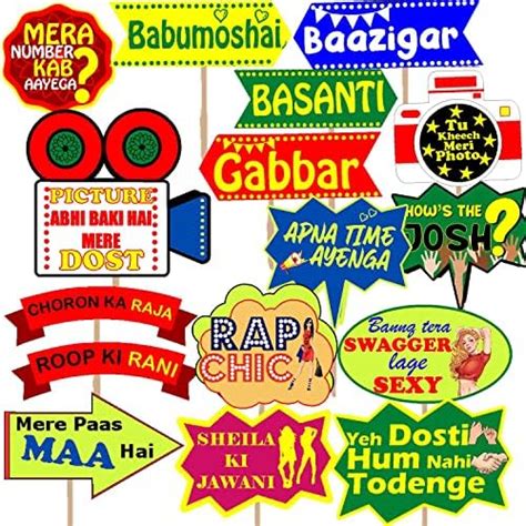 Party Propz Bollywood Theme Party Decoration - 16 Pcs Haldi Props ...