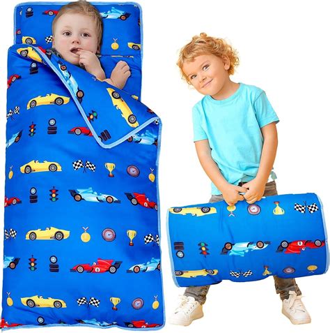 Toddler Nap Mat Kids Sleeping Mat with Removable Pillow Blanket Toddler ...