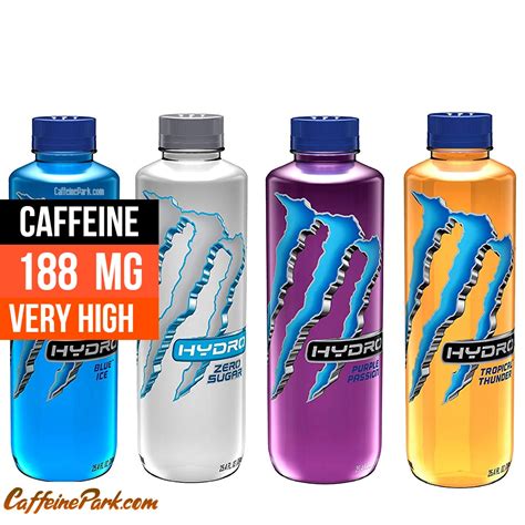 Monster Hydro Caffeine Content: How much is in a bottle?
