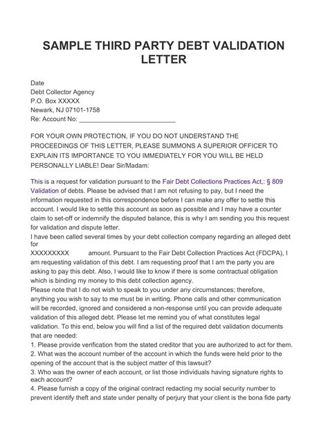 Free Printable Debt Validation Letter Templates [PDF, Word] Medical