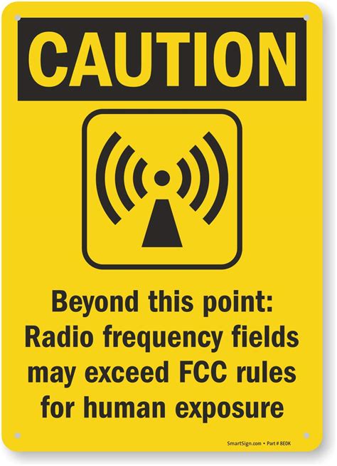 SmartSign "Caution - RF Fields Beyond this Point" Sign | 10" x 14 ...