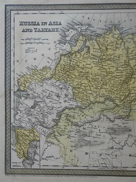Russia in Asia Siberia Irkutsk Kamchatka Manchuria Korea 1850 Cowperthwait map: (1850) Map ...