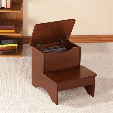 Wooden Step Stool with Storage by OakRidge - Easy Comforts