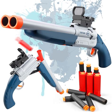 Buy Double Barrel Toy Foam Blaster Soft Bullet Toy with Shell Ejection ...