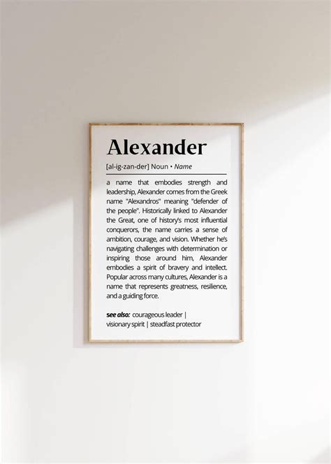 Alexander Name Meaning Printable: Minimalist Nursery Decor (digital ...