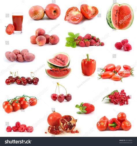 Big Collection Red Vegetables Fruits On Stock Photo (Edit Now) 59128816