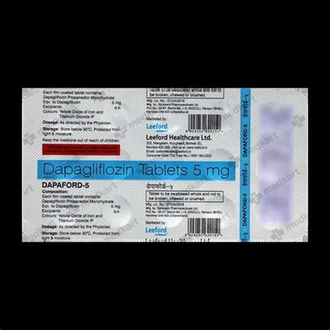 DAPAFORD 5MG TABLET 15'S Price, Uses, Side Effects & Substitutes | Medkart